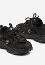 Czarne Buty Sportowe Sneakersy na Grubej Podeszwie w Stylu Streetwearowym Zelriti