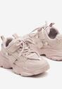 Różowe Buty Sportowe Sneakersy na Grubej Podeszwie w Stylu Streetwearowym Zelriti