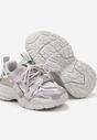 Fioletowe Streetwearowe Buty Sportowe Sneakersy na Tłoczonej Podeszwie Velriti