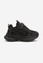 Czarne Buty Sportowe Sneakersy z Cyrkoniami i Rzepem Reiriel
