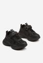 Czarne Buty Sportowe Sneakersy z Cyrkoniami i Rzepem Reiriel
