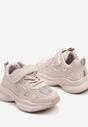 Różowe Buty Sportowe Sneakersy z Cyrkoniami i Rzepem Reiriel