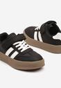 Czarne Buty Sportowe Klasyczne Tenisówki z Wkładką ze Skóry Naturalnej Felriti