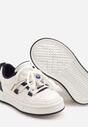 Granatowe Buty Sportowe Sneakersy z Ozdobnym Sznurowaniem i Rzepem Davielisse