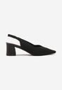 Czarne Czółenka na Słupku Typu Slingback Fonnaria