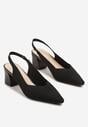Czarne Czółenka na Słupku Typu Slingback Fonnaria