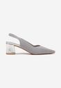 Srebrne Czółenka na Słupku Typu Slingback Fonnaria