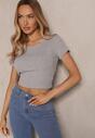Szary T-shirt Basic z Wiskozy Worreti