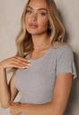Szary T-shirt Basic z Wiskozy Worreti