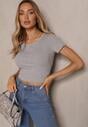 Szary T-shirt Basic z Wiskozy Worreti