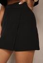 Czarne Asymetryczne Spódnico-Szorty High Waist Nonalin