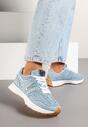 Niebieskie Sneakersy Ozdobione Przeszyciami Varretis