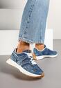 Granatowe Sneakersy Ozdobione Przeszyciami Varretis
