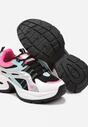 Czarno-Niebieskie Sneakersy na Platformie z Geometrycznym Motywem Nyramia