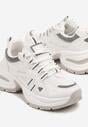 Białe Sneakersy na Platformie z Geometrycznym Motywem Nyramia