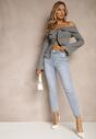 Jasnoniebieskie Jeansy z Bawełny Typu Skinny Selinda