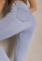 Jasnoniebieskie Jeansy z Bawełną Skinny Push Up Yastebia