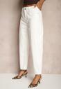 Białe Jeansy Mom Fit High Waist Ivelapis