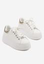 Sneakers Aviriel Alb cu auriu