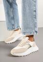 Beżowe Sneakersy w Streetwearowym Stylu na Platformie Nonarisa