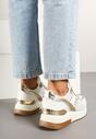 Sneakers Tatindra Alb cu auriu