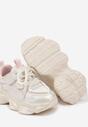 Beżowo-Różowe Streetwearowe Buty Sportowe Sneakersy na Tłoczonej Podeszwie Rivriti