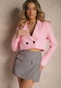 Szare Spódnico-Spodenki High Waist z Imitacją Kieszeni w Stylu Utility Olidrella