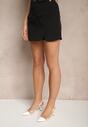 Czarne Spódnico-Spodenki High Waist z Imitacją Kieszeni w Stylu Utility Olidrella
