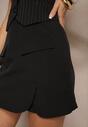 Czarne Spódnico-Spodenki High Waist z Imitacją Kieszeni w Stylu Utility Olidrella