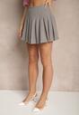Szare Spódnico-Spodenki High Waist z Plisami w Stylu Tennis Skirt Ninaris