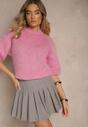 Szare Spódnico-Spodenki High Waist z Plisami w Stylu Tennis Skirt Ninaris