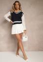 Białe Spódnico-Spodenki High Waist z Plisami w Stylu Tennis Skirt Ninaris