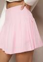 Różowe Spódnico-Spodenki High Waist z Plisami w Stylu Tennis Skirt Ninaris