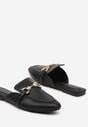 Czarne Klapki Mule Stylizowane na Loafersy z Klamerką Ardexia