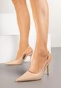 Beżowe Eleganckie Szpilki Typu Slingback Anrelia