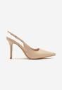 Beżowe Eleganckie Szpilki Typu Slingback Anrelia