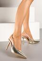 Złote Eleganckie Szpilki Typu Slingback Anrelia