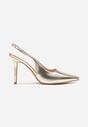 Złote Eleganckie Szpilki Typu Slingback Anrelia