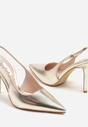 Złote Eleganckie Szpilki Typu Slingback Anrelia