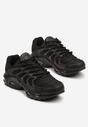 Czarne Buty Sportowe Sneakersy z Tłoczoną Cholewką Calzivis