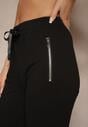 Czarne Spodnie Dresowe z Bawełny o Kroju Jogger High Waist Cherisa