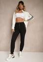 Czarne Spodnie Dresowe z Bawełny o Kroju Jogger High Waist Cherisa