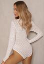 Białe Body Longsleeve z Wiskozą w Panterkę Noeilia