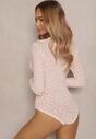 Różowe Body Longsleeve z Wiskozą w Panterkę Noeilia