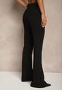 Czarne Spodnie High Waist Dzwony z Wiskozą Blazza