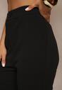 Czarne Spodnie High Waist Dzwony z Wiskozą Blazza
