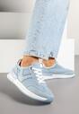 Jasnoniebieskie Sneakersy na Grubej Podeszwie Zdobione Przetarciami Ninilitia