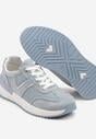 Jasnoniebieskie Sneakersy na Grubej Podeszwie Zdobione Przetarciami Ninilitia