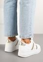 Sneakers Agerla Alb cu auriu