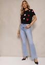 Niebieskie Jeansy o Kroju Flare Regular Veltia